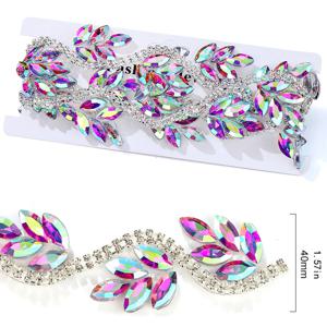 TEMU DUCRYSTAL 대형 12mm/16mm/22mm/40mm AB 핫픽스 라인스톤 트림 반짝이는 메쉬 리본, 무지개 색상 (핑크, 블루, 그린, 옐로우, 오렌지, 퍼플, 레드, 클리어) - 웨딩드레스, 크리스마스, 생일파티 장식, 재킷, 가방, 모자용 프리컷 DIY 어플리케 - 쉽게 다림질로 부착, 재봉 불필요