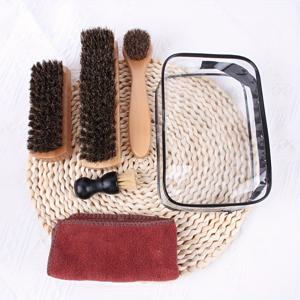 TEMU 6개 세트 말털 신발 브러시 키트, 스웨이드, 가죽 및 부츠 청소용 마이크로화이버 천 & 여행 파우치 포함 - 신발, 가방, 가구, 신발 관리 키트, 신발 클리너, 신발 클리너 키트, 신발, 배터리 없음, 연마 브러시, 신발 브러시 키트, 신발 플러퍼 키트, 부츠 청소 키트, 털 신발 브러시 세트, 스웨이드, 스커프, 스니커 클리너