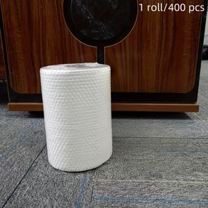 TEMU 1롤 400매 개별포장 주방 타월 - 헤비듀티 화이트 페이퍼 청소용 천, 재사용 가능 & 다목적 습식/건식 물티슈, 기름 방지 & 끈적임 방지, 위생을 위한 개별포장, 홈, 주방, 설거지, 유리, 표면 청소용 연속 롤 - 경제적 & 편리함 (400매/롤) - 기름, 흘린 액체, 가정용 청소 작업에 이상적 - 종이, 주방 청소용 천