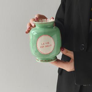 TEMU 1개 수제 & 하트 디자인 세라믹 화병 - 불규칙한 원통형, 드라이 플라워 & 생화용, 창의적인 무수 홈 데코 화병, 전기 불필요