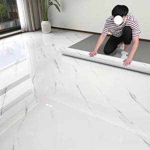 TEMU 1롤 - 두꺼운 대리석 모양 바닥 스티커 - 자가 점착식 필 앤 스틱 바닥 타일, 간편한 청소, 제거 및 재배치 가능, 사실적인 대리석 외관, 욕실, 장식 타일, W, 바닥 덮개, 자가 점착식 비닐 바닥, 바닥 덮개