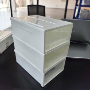 TEMU 3개 세트 헤비듀티 플라스틱 수납 캐비닛 (투명 문 & 서랍 포함) - 튼튼한 직사각형 정리함, 부드러운 서랍, 대용량 상단 및 하단, 내구성 있는 공간 절약 모던 디자인 홈, 침실, 주방, 사무실용 - 다기능 스택 가능 침대 밑 보관 용기, 옷걸이 정리함, 옷장 정리 및 보관, 뚜껑이 있는 스택 가능 수납 박스, 옷 보관/정리함