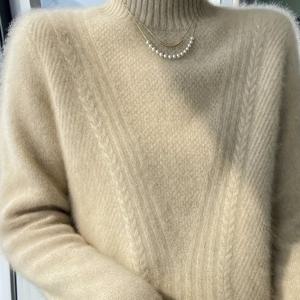 TEMU 여성용 우아한 하프 하이넥 스웨터 - 부드러운 긴팔 겨울 스웨터, 시크한 오피스룩부터 파티룩까지, 일상 및 공식 행사에 적합한 포근한 가을/겨울 상의|블라우스|여성의류