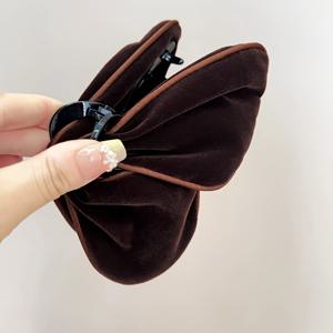 TEMU 1개 빈티지 헤어 클립 - 큰 나비 리본, 여성용 우아한 브라운 헤어핀, 업스타일, 포니테일, 번 스타일을 위한 안정적인 고정력 - 포멀 & 데일리 헤어스타일 - 파티, 결혼식, 일상 사용을 위한 레트로 헤어 액세서리, 웨딩 헤어피스, 클래식 디자인