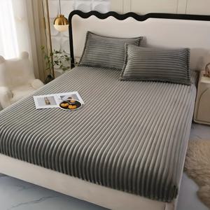 TEMU 울트라 소프트 보온 브러시드 플란넬 피트 침대 시트 - 겨울용 따뜻한 침대 스프레드, 그레이/블랙/화이트 & 솔리드, 딥 포켓 핏, 보풀 방지 통기성 원단, 퀸/킹/트윈/풀 사이즈 침대용 세탁기 사용 가능