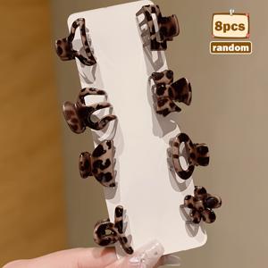 TEMU 8개 여성용 프린트 헤어 클립 - 빈티지 스타일 플라스틱 헤어 액세서리, 앞머리 & 풀머용, 업스타일, 포니테일, 번 & 땋은 머리 고정, 데일리 & 특별한 날을 위한 스타일리시 헤어 클립, 귀여운 헤어 클립, 번 만들기 액세서리, 발랄한 디자인, 튼튼한 헤어핀