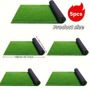 TEMU 올웨더 내구성 플라스틱 인조잔디 5롤 대형 야외용 - 실내/야외 사용 가능한 리얼리스틱 잔디, 도구/컨테이너 없이 간편 설치 - 정원, 웨딩, 파티, 발코니용 저유지보수 커버링 (사계절 사용 가능)