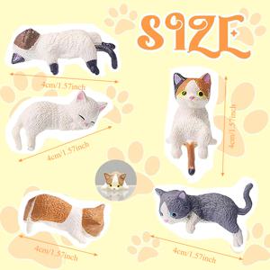 TEMU 자동차용 귀여운 잠자는 고양이 조각상 액세서리 세트 5pcs – 차량 내부에 장식적인 분위기를 더해주는 사랑스러운 미니어처 조경 디자인. 고양이 애호가를 위한 완벽한 선물, 장식과 배려가 결합된 세련되고 눈길을 끄는 제품