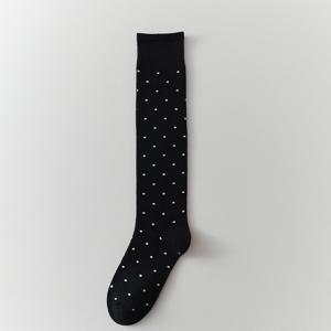 TEMU 여성용 빈티지 일본 한국 스타일 도트 무릎 위 (OTK) 스타킹/허벅지 부츠 - 드레스, 스커트, 청바지용 핸드워시 가능한 롱 부츠 - 봄/가을 아웃핏을 위한 올시즌 도트 디자인 (라이딩용 부츠와 호환 불가)