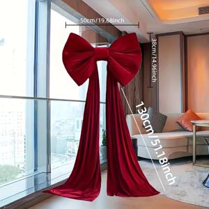 TEMU 1개 우아한 버건디 레드 대형 리본 - 내구성 있는 스웨이드 웨딩 리본, 결혼식, 크리스마스, 새해, 발렌타인데이, 어머니날, 추수감사절에 적합. 클래식한 깃털 없는 디자인, 드레스, 선물 장식, 크리스마스 꾸미기, 웨딩 장식에 완벽