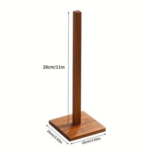 TEMU 모던 우드 티슈 홀더, 조리대 정리함, 주방 페이퍼 타월 보관, 롤 페이퍼 선반, 수직 랩 필름 보관 랙, 간편한 청소 및 공간 절약, 티슈 디스펜서 정리함 (드릴 불필요), 좁은 공간에 적합