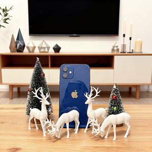 TEMU 6개 사슴 피규어 및 크리스마스 트리 세트 | 실내 장식품, 수집용 크리스마스 장식, 플라스틱, 다양한 방 유형에 적합