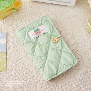 TEMU A6 패브릭 현금 장부, 티켓 기념 코인 지폐 돈 상자, 소프트 그린 루즈리프 보관 책, 대용량 기념 지폐 가족 보관 책