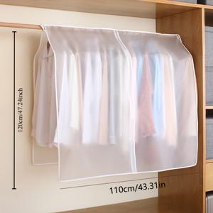 TEMU 1대형 투명 플라스틱 옷 보관함 - 내구성 있는 행거형 옷장 보호대, 지퍼 잠금 장치, 홈 침실용 | 공간 절약형 보관 솔루션, 옷 정리함, 여행용 보관함