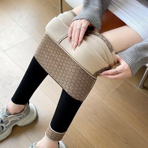 TEMU 여성용 겨울용 두꺼운 샤크 팬츠 - 고탄력 보온 내의/외복, 전신 라인업 레깅스 (다양한 사이즈), 손세탁 가능한 추위용 타이츠, 댄스 또는 캐주얼 착용