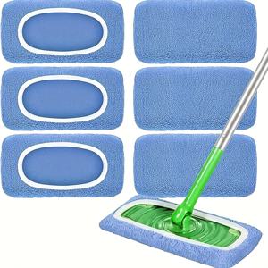 TEMU 재사용 가능한 걸레 패드 3/5세트, 초극세사 건식 청소 천, 세탁기 사용 가능한 물걸레 패드 (교체용), 간편한 세척, 모든 밀폐 바닥에 적합 - 석재, 세라믹, 나무 바닥