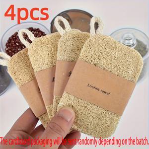 TEMU 천연 루파 식기 세척 브러쉬 4개 세트 - 재사용 가능한 비긁힘 방지 주방 스펀지, 고품질 욕실, 주방 및 가정 청소용, 내구성 강화 & 부드러운 접시, 냄비, 팬 세척 도구, 인체공학적 디자인, 천연 섬유 스펀지, 신발용 루파, 접시 세척,냄비와 팬 청소,이지그립 핸들,오래 지속되는 스펀지,다용도 스펀지