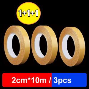 TEMU 1+1+1강력 양면 테이프,2cm x 10m미터 - 벽 및 유리용 강화유리 메쉬가 있는 헤비듀티 접착제, 천, 목재, 금속 등에 사용 가능한 방수 투명 마운팅 테이프