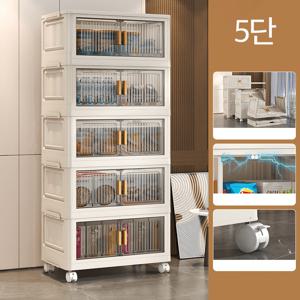 TEMU 양문형 폴딩박스 수납장 접이식 이동식 대용량 리빙박스 정리함 수납장 더블 도어 & 세련된 디자인 옷 보관함 빨래방 가구 투명 프론트 뷰 공간 절약형 가구 튼튼한 구조 홈 오거나이저