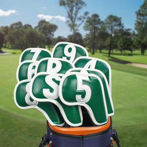 TEMU 골프 아이언 커버, 골프 클럽 헤드 커버, 벨크로 부착, PU 소재 스크래치 방지 및 방수, 9개 세트，블랙|골프화