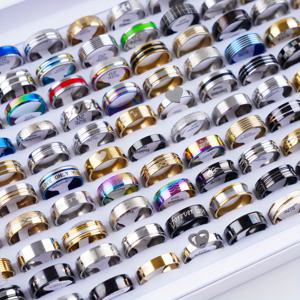 TEMU 20개/세트 패션 레터링 라인스톤 도금 스테인리스 스틸 반지 남녀 공용 파티 선물, 상자 미포함