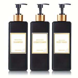 TEMU 3pcs 비누 디스펜서 세트, 방수 라벨이 있는 카운터탑 로션 병, 플라스틱 액체 비누 디스펜서, 샴푸 샤워 젤 헤어 컨디셔너를 위한 충전 가능한 빈 병, 욕실 용품, 홈 데코, 가구, 집용품