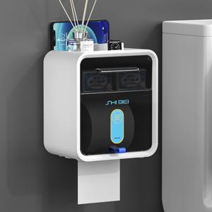 TEMU 쉬운 설치 자체 접착 티슈 거치대 - 방수 벽걸이 욕실 & 주방용, 드릴링 불필요, 욕실 정리 및 수납, 화장지 보관함|화장지