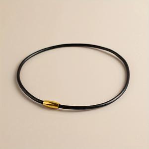 TEMU BLKSMTH 여성용 진짜 가죽 올리브 모양 자석 클라스프 칼라본 목걸이