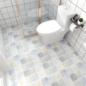 TEMU 방수 자체 접착 욕실 바닥 스티커, 미끄럼 방지 화장실 타일 리노베이션 데칼, 모양과 줄무늬 디자인의 세탁 가능한 종이|스티커