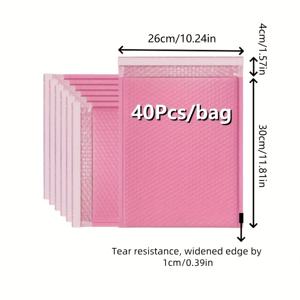 TEMU 40개 세트의 분홍색 폴리 봉투, 선물과 보석을 위한 자체 밀봉 패딩 봉투, 결혼식, 발렌타인데이, 크리스마스, 생일, 기념일을 위한 방수 및 충격 방지 포장 - PE 소재