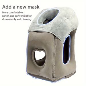 TEMU 목과 머리를 지지하는 인체공학적 팽창식 여행용 베개 - 간편한 팽창 및 압축을 위한 특허 발명품 밸브가 특징 - 수면용으로 설계되었으며 목과 어깨를 방지하며 머리와 하체를 편안하게 지지합니다.