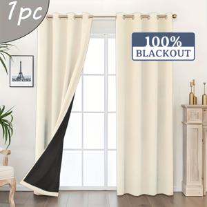 TEMU 100% 커튼, 길이 95인치, 베이지 리넨 질감 원단, 단열 및 방음 기능, 쉬운 걸기를 위한 그로밋 탑, 침실 및 거실 어둡게 하는 드레이프에 완벽함, 침실 프라이버시 | 다용도 룸 데코 | 직조 패브릭 디자인