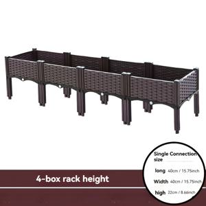 TEMU 2~4단 높이 조절 정원, 다리 포함, 자동 물주기 상자 재질, 꽃, 허브, 채소 재배용으로 디자인됨