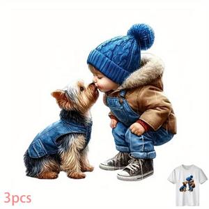 TEMU 3개 DIY 열전달 아이언온 패치 - 티셔츠용 어플리케 - 컷팅 가능한 무봉제 접착식 - 고품질 소재 - 의류 공장 특별 제품 - 내구성 강한 방수 기능 - 백팩, 베개에 적합, 적용 쉬움, 이미지만