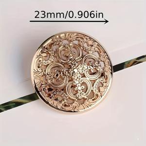 TEMU 빈티지 메탈 단추 10개 - 앤틱 화이트 & 플로럴 엠보싱 재봉 단추, 합금 드레스 단추 (청바지, 재킷, 블라우스, 가방, 모자용) - 재봉틀 및 공예용 호환 (10개)