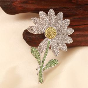 TEMU OESDPHS 럭셔리 대형 플라워 브로치 핀, 그린 & 클리어 센터 & 리프 액센트 - 우아한 여성 & 남성용 칼라 핀, 일상복, 파티, 졸업식, 교사의 날용 - 내구성 있는 피스, 연중 액세서리 (그린, 클리어, 화이트, 블랙, 브라운, 그레이, 네이비, 마룬) - 재킷, 드레스, , 코트에 다용도, 드레스용 핀