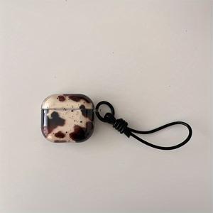 TEMU 레트로 블랙 브라운 동물 컬러 블록 스플래시 잉크 헤드폰 케이스 목걸이 포함 for Pro 3 케이스/for Pro 2 케이스/for Pro 케이스/for 4 케이스/for 3 케이스/for 2 케이스용