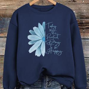 TEMU 여성 플로럴 프린트 크루넥 스웨트셔츠 - 