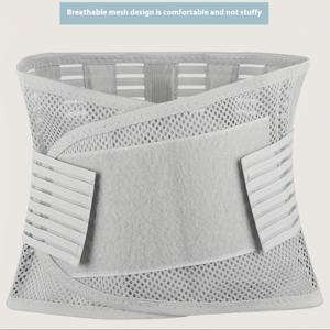 TEMU 남녀공용 조절 가능한 복부 조절 벨트 - 스틸 플레이트 지지 & 피쉬 메쉬 압축, 허리 트레이너 (여름용 슬림 버전) - 등, 헬스용|허리보호대