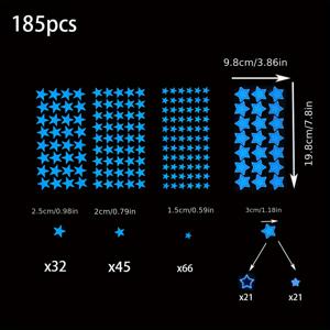 TEMU 185개 야광 벽스티커, 천장 및 벽 장식용 빛나는 별, 침실 장식, 생일 선물, 천장 파티 장식, 크리스마스 선물용
