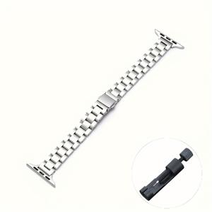 TEMU 클래식 3중 메탈 스테인리스 스틸 시계 스트랩, Apple Watch 스트랩 40mm, 38mm, 41mm, 42mm, 44mm, 45mm 및 49mm에 적합, 스마트 워치 액세서리, Apple Watch 10 6 5 4 3 2 1 SE Ultra 시리즈와 호환|시계|스마트워치