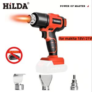TEMU HILDA 마키타 18V/21V 배터리용 무선 열풍기 - 3노즐 휴대용 열풍기 키트, 최대 1022°F (550°C) 빠른 가열, 수축 튜브, 레진 & 장식, PVC 랩, 공예에 적합 (배터리 미포함), 공예 도구, 인체공학적 디자인