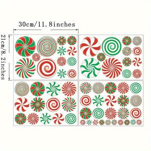 TEMU 66피스 크리스마스 데칼 세트 - 축제 벽 & 바닥 스티커, 배터리 불필요한 파티 장식용