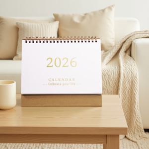 TEMU 미니 데스크 캘린더 2025-2026 - 7월부터 12월까지 18개월, 두꺼운 종이 이중 와이어 바인딩, 가정 또는 사무실용 수직 플립 미니 플래너