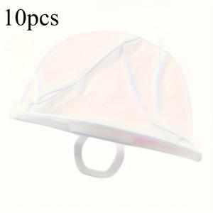 TEMU 10개입 투명 주방용 식품 서비스 마스크, 안티포그, 통기성 플라스틱 얼굴 보호 마스크 (미소 디자인)