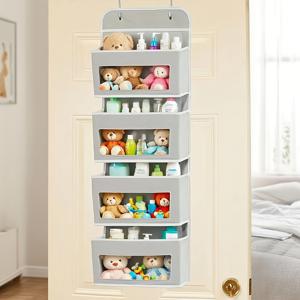 TEMU 4단 접이식 벽걸이 수납정리함 - 메쉬포켓과 후크가 있는 노르딕 스타일, 대용량 적층형 패브릭박스 (문/벽면 공간절약) 학교준비물 수납에 최적화된 홈오거나이저. 침실·욕실·캠퍼스·기숙사·주방 사용가능한 중성색디자인의 튼튼한프레임구조와 고급직물로 제작되었으며, 미니멀하고 내구성 있는 소재로서 대학생들에게 적합한 소형공간을 위한 완벽한 솔루션입니다