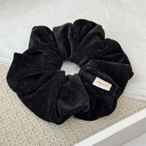 TEMU 1개 더블사이드 실버리스레이 눈빛벨벳헤어타이, 고급감 있는 미세글리터머리끈, 우아하고 다용도 헤어액세서리, 한국식 심플포니테일로프, 헤어스타일링 액세서리, 다재다능한 헤어스타일링도구, 실버리스레이헤어밴드, 코리안포니테일로프, 미세글리터마감, 빈티지스타일, 양면 디자인, 프리미엄느낌, 패션에 민감한 유저들을 위해|빈티지