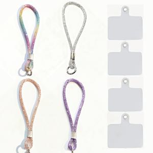 TEMU 세련되고 반짝이는 휴대폰 끈 4개 세트, 튼튼하고 내구성이 뛰어난 휴대폰 체인, 다양한 행사에 적합한 손목 스트랩, 컵 걸이 스트랩, 친구를 위한 작은 선물, 외출 및 쇼핑용 가방 체인, 투명 클립 포함.