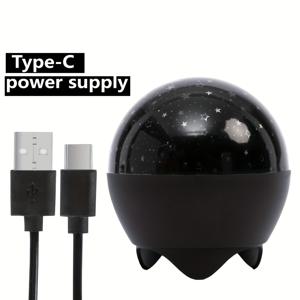 TEMU 플러그인 달 & 프로젝터 야간등 USB/전원 어댑터 포함 - 자동 9색 침대 옆 조명, 침실 장식, 크리스마스 & 생일 선물용|무드등