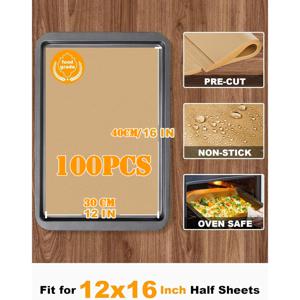 TEMU 100/50매 12x16인치 미리 재단된 베이킹 페이퍼 - 논스틱 오일 저항 다용도 주방용 파스텔, 베이킹, 튀김 및 음식 준비를 위한 두꺼운 재질